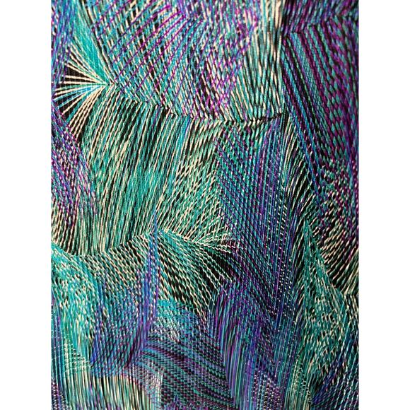 Connected Apparel Blue Green Tiered Flowy Colorful Event Wedding Guest Dress 2X - Picture 2 of 8